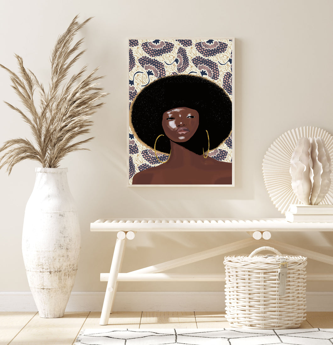 Afro Girl Art Print